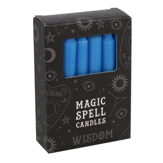 BLUE MAGIC SPELL CANDLES FOR WISDOM, INTUITION & CLARITY (Pack of 12) | Green Tree