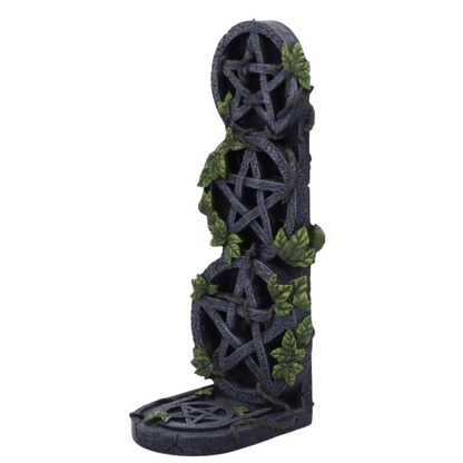 AGED PENTAGRAM INCENSE STICK HOLDER 20.5cm