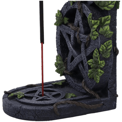 AGED PENTAGRAM INCENSE STICK HOLDER 20.5cm