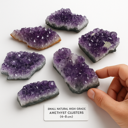 NATURAL AMETHYST CLUSTER HIGH GRADE 4-8cm - Spiritual Healing Gemstone