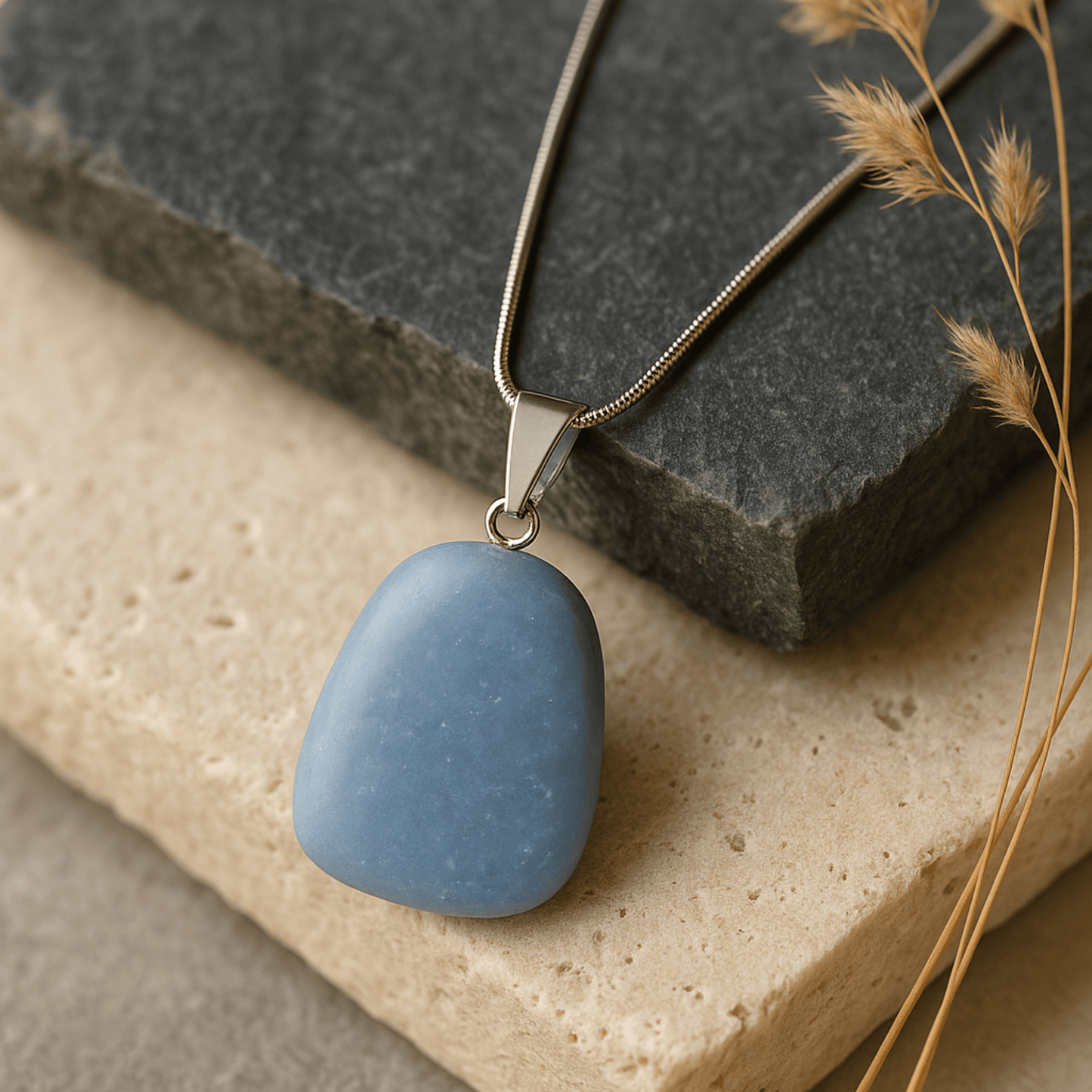 ANGELITE PENDANT NECKLACE