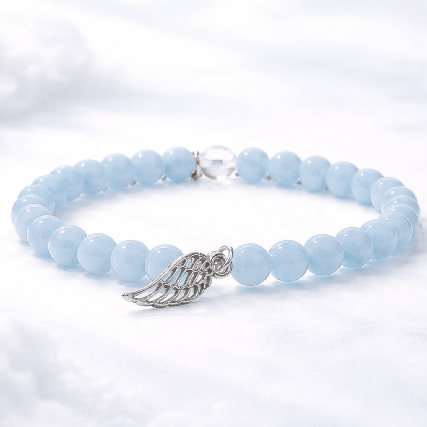 ANGELITE WITH ANGEL WING CHARM – Calm, Comfort & Gentle Support