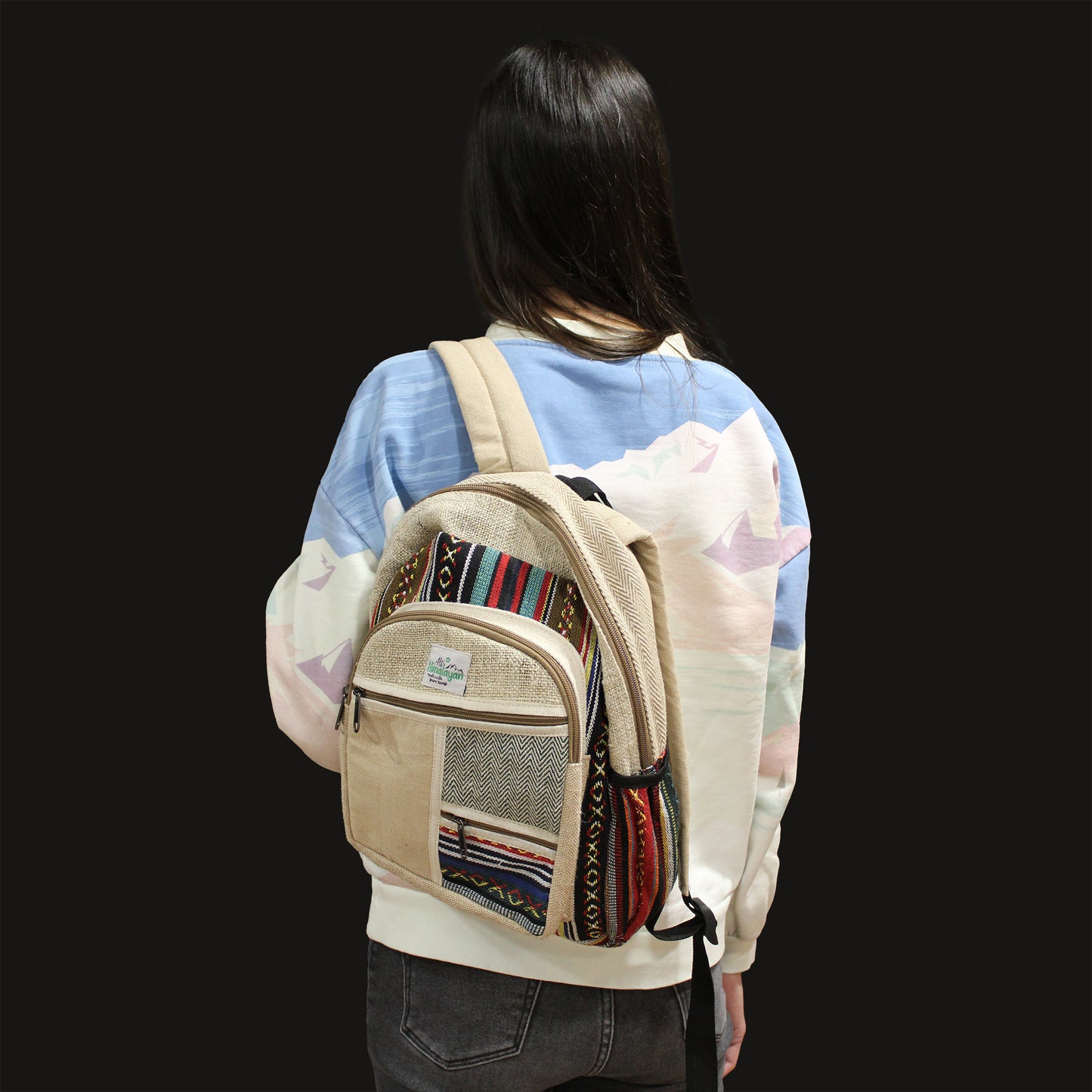 PURE HEMP BACKPACK - ZIG ZAG ZIPS Earthy Tones