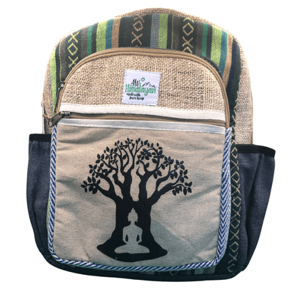 PURE HEMP BACKPACK -BODHI TREE DESIGN Forest Green