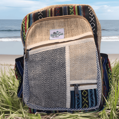 PURE HEMP BACKPACK - ZIG ZAG ZIPS Ocean Tones