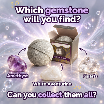 CRYSTAL BATH BOMB - AIR ELEMENT - REVEAL YOUR CRYSTAL