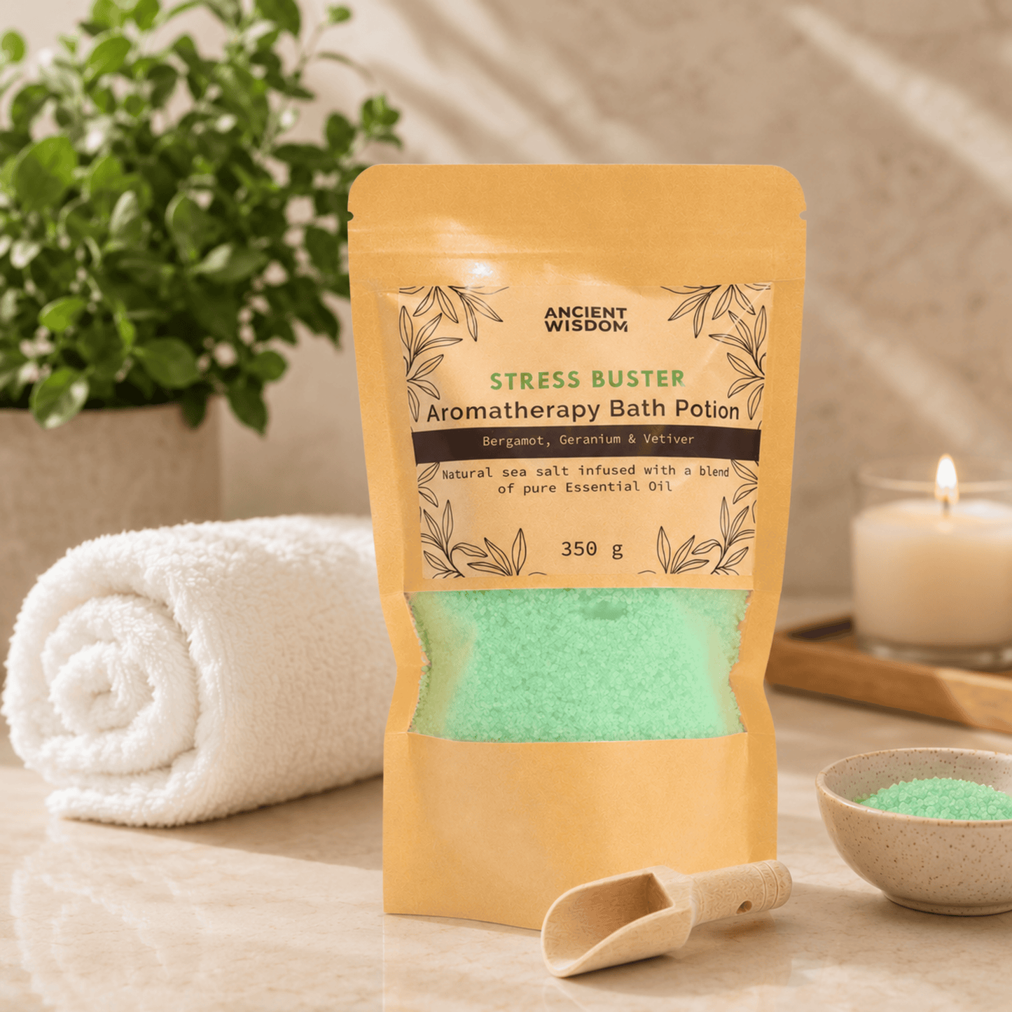 STRESS BUSTER AROMATHERAPY BATH POTION 350g – Restore & Relax Ritual