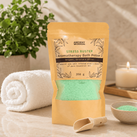 STRESS BUSTER AROMATHERAPY BATH POTION 350g – Restore & Relax Ritual