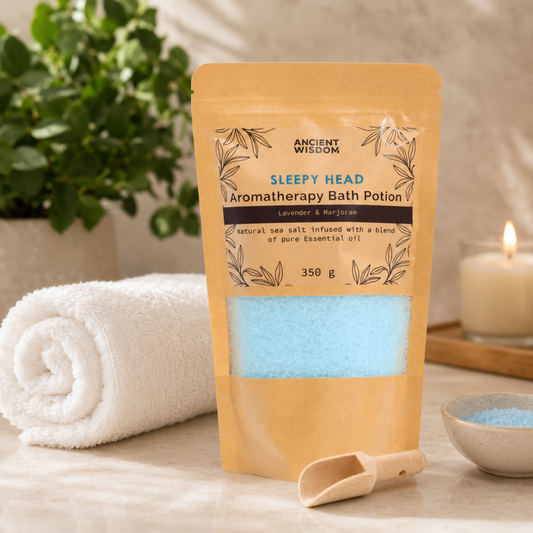 SLEEPY HEAD AROMATHERAPY BATH POTION 350g – Dreamy Lavender & Marjoram Soak