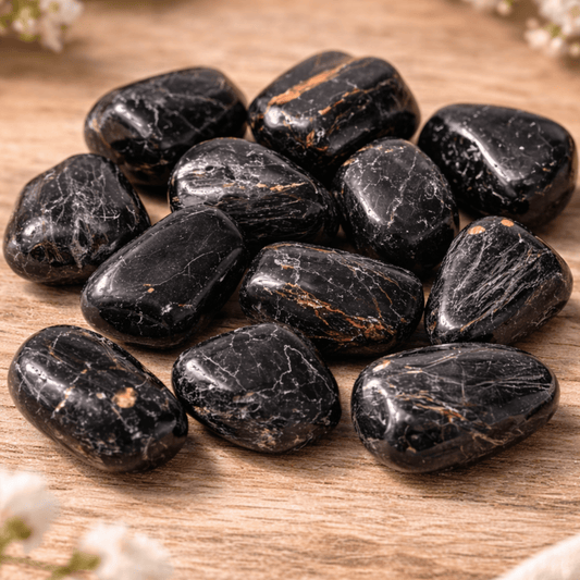 BLACK TOURMALINE CRYSTAL TUMBLESTONE 4–6cm – Protection & Grounding Crystal
