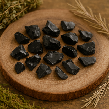 BLACK OBSIDIAN RAW CRYSTAL 15-30mm
