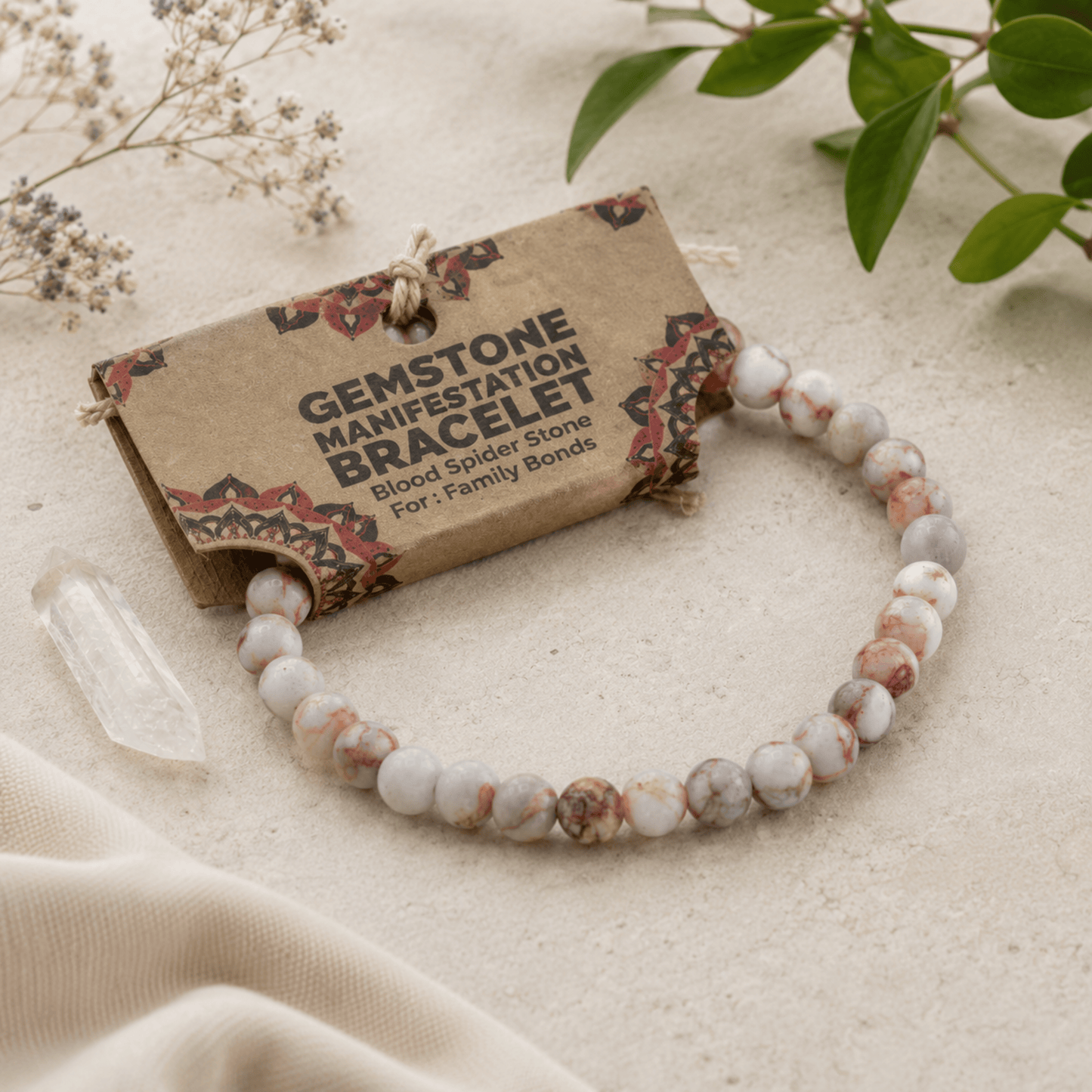 BRACELET DE MANIFESTATION DE L'ARAIGNÉE DE SANG – Renforce les liens familiaux