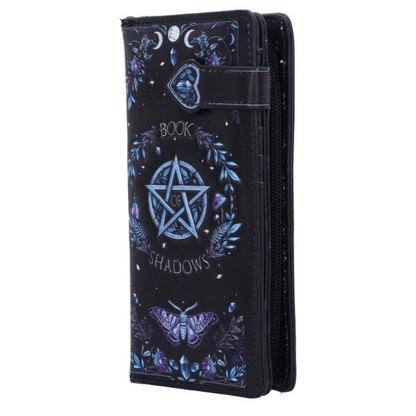 Black phone case with blue pentagram design and 'Book of Shadows' text on a white background