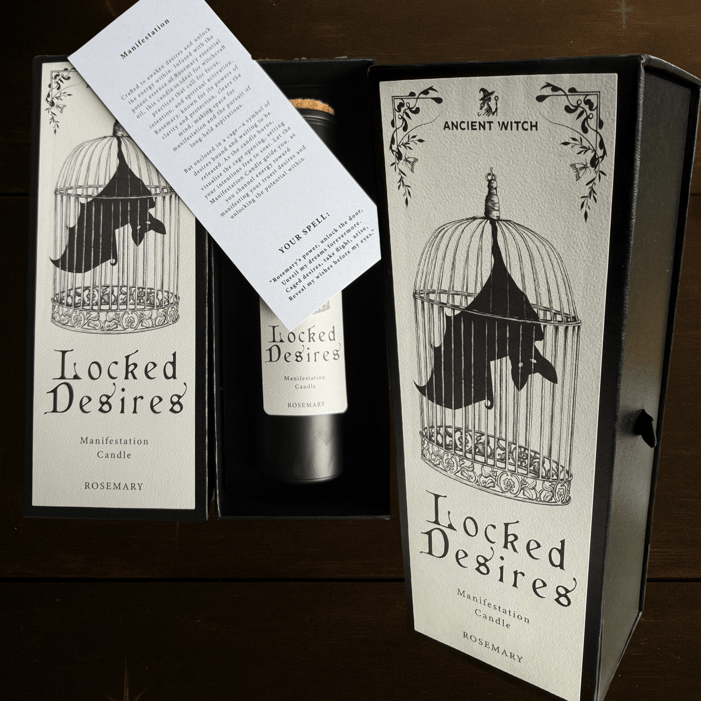 LOCKED DESIRES – Manifestation Ritual Candle with Rosemary