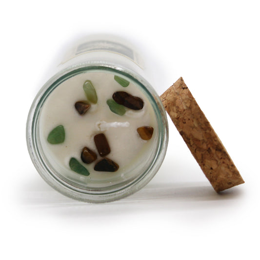 MAGIC SPELL CANDLE – PROSPERITY Tiger’s Eye & Green Aventurine - Spirit And Shadow