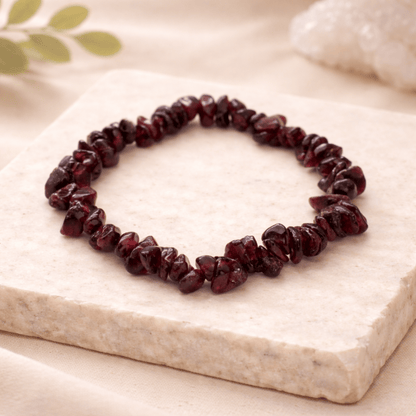 BLOOD GARNET CHIPSTONE BRACELET – Strength, Passion & Vital Energy