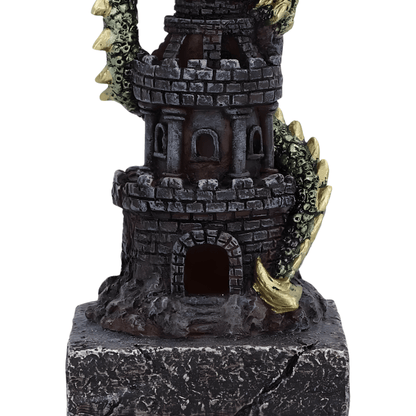 Decorative castle with dragon wings on a white background