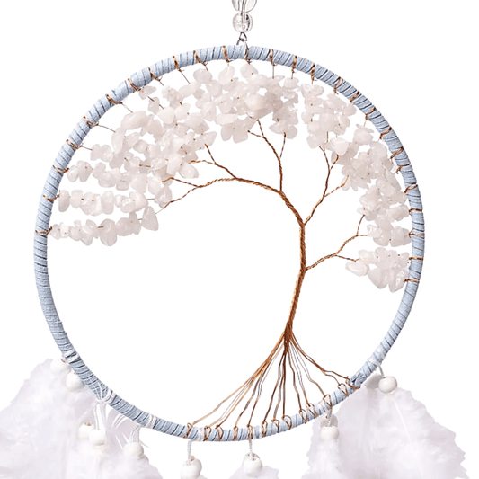 WHITE JADE TREE OF LIFE DREAMCATCHER – Calm & Protection 60cm
