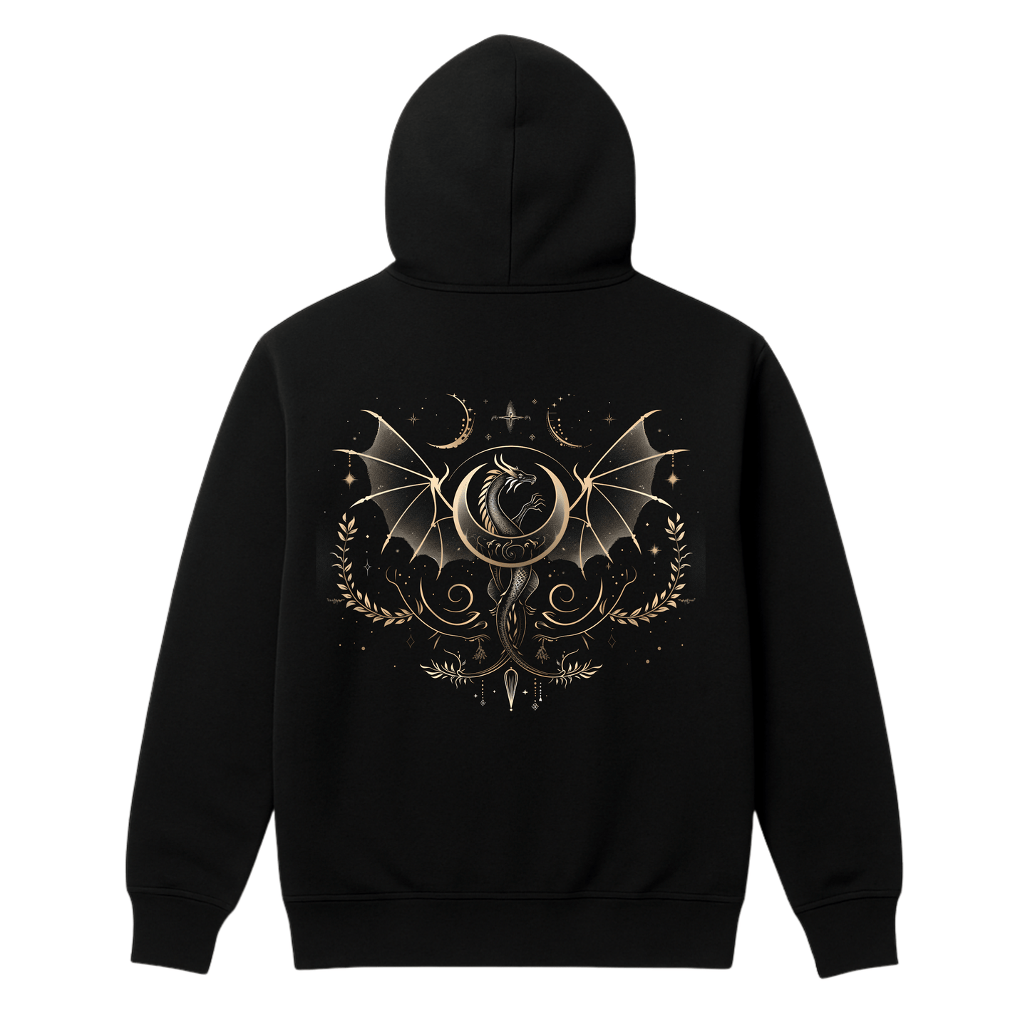 LUNARIS MYSTICAL DRAGON BLACK HOODIE – Spirit and Shadow Exclusive