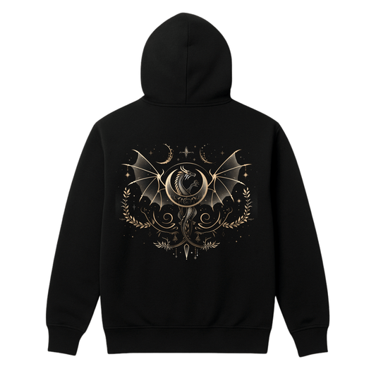 LUNARIS MYSTICAL DRAGON BLACK HOODIE – Spirit and Shadow Exclusive