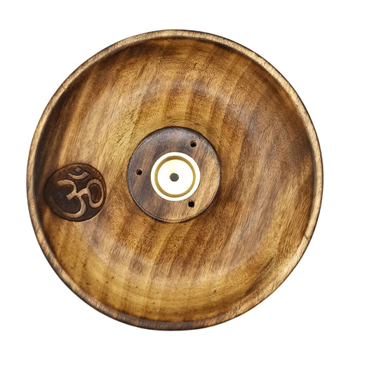 Om WOODEN INCENSE STICK & CONE BURNER – Spiritual Meditation Disc