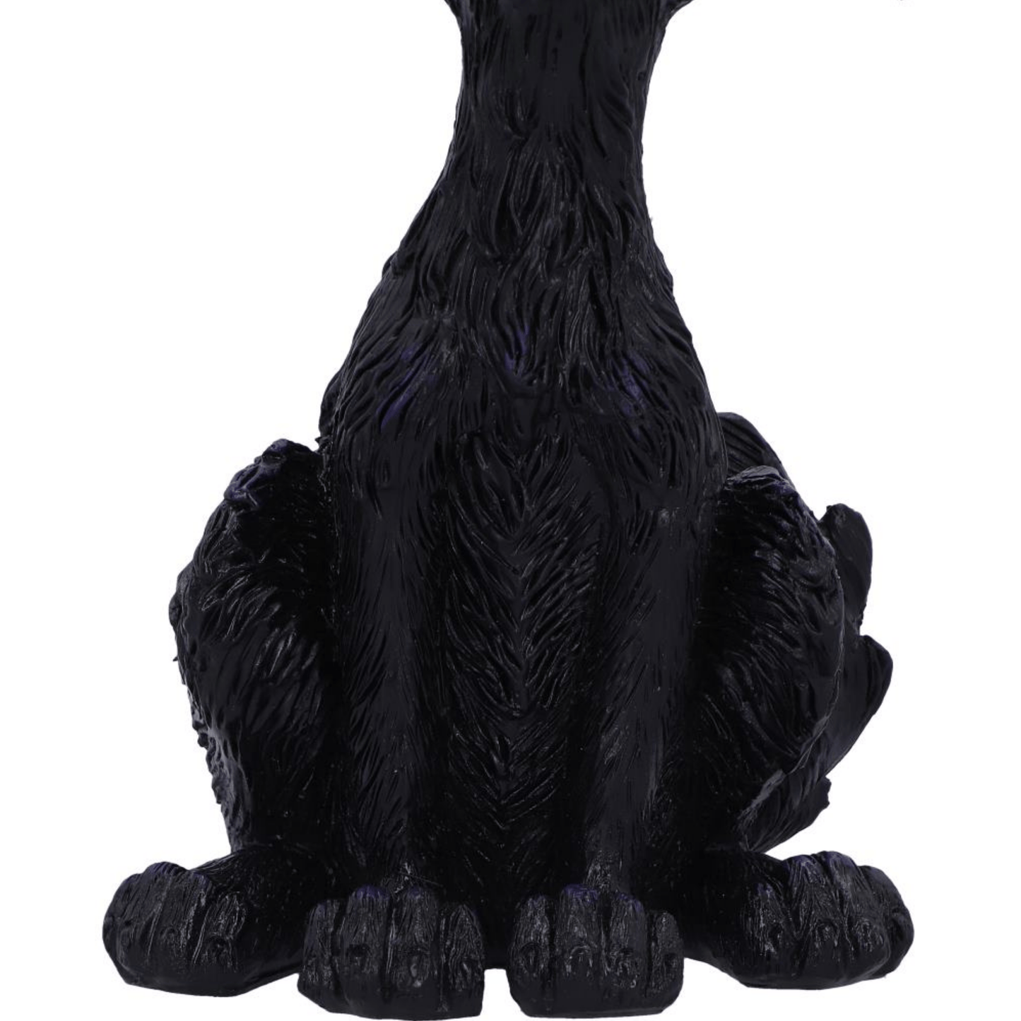 Black cat figurine on a white background
