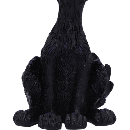 Black cat figurine on a white background