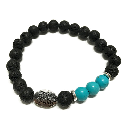 LAVA STONE BRACELET –  Leaf Turquoise Howlite