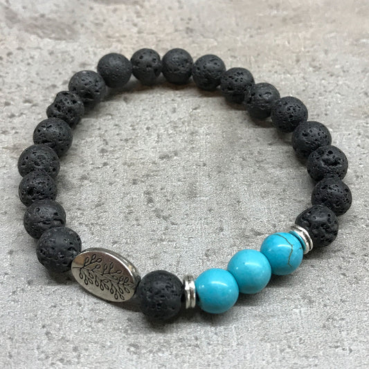 LAVA STONE BRACELET –  Leaf Turquoise Howlite