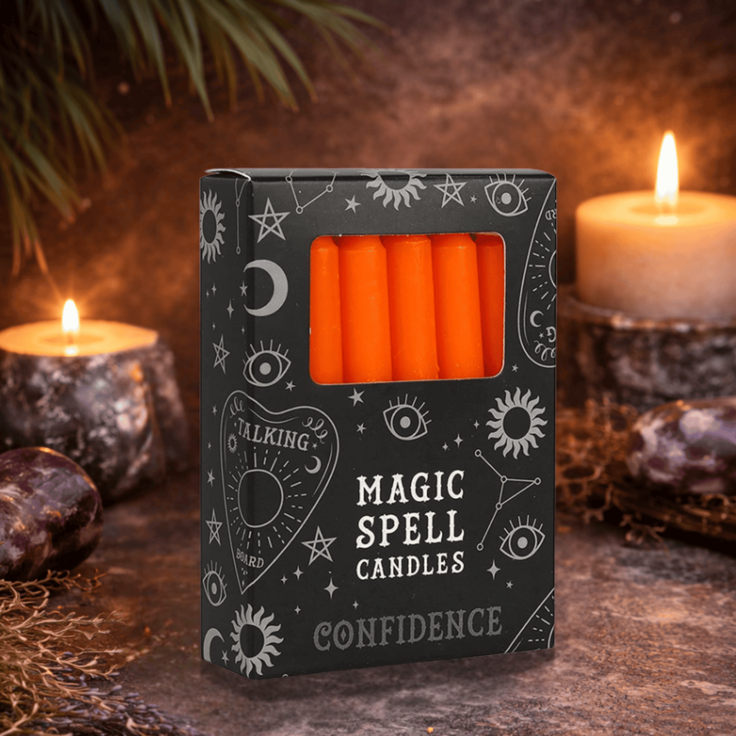 CONFIDENCE SPELL CANDLES -ORANGE RITUAL CANDLES