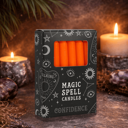 CONFIDENCE SPELL CANDLES -ORANGE RITUAL CANDLES