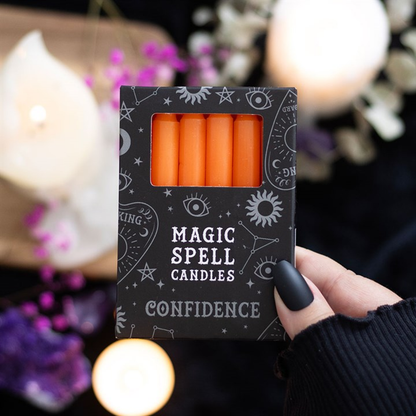 CONFIDENCE SPELL CANDLES -ORANGE RITUAL CANDLES