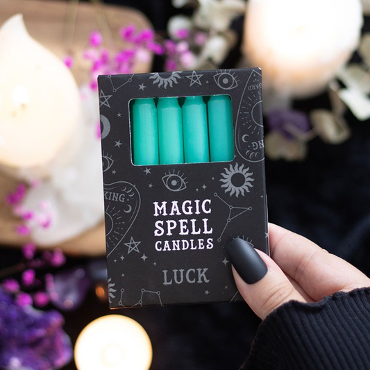 LUCK MAGIC SPELL CANDLES - GREEN RITUAL CANDLES