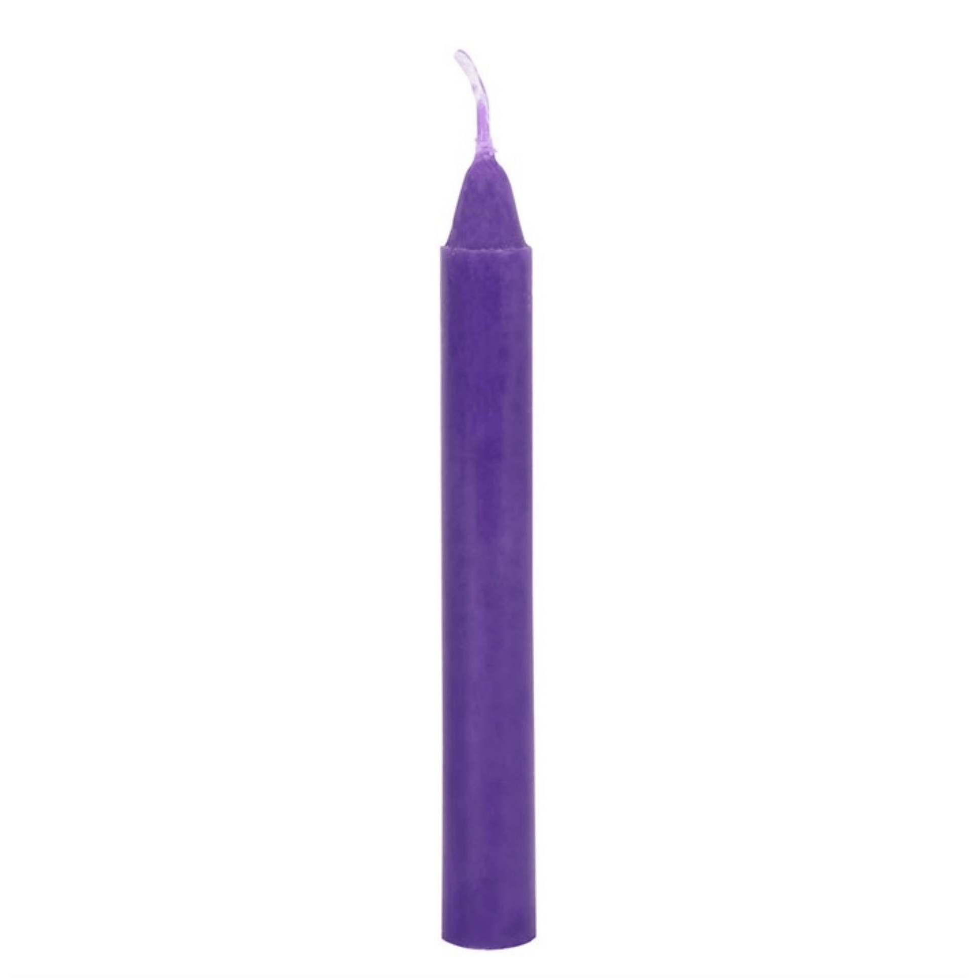 Purple candle on a white background