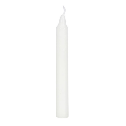 White candle on a white background