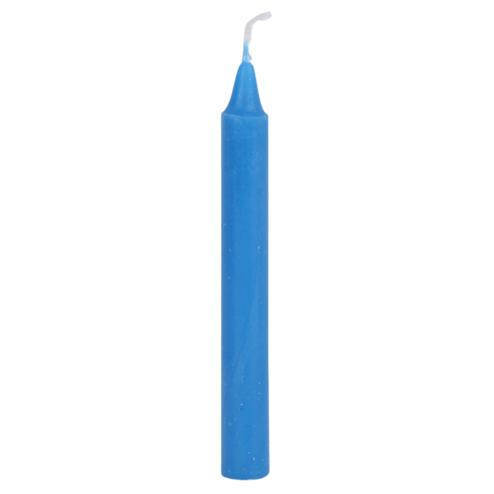 Blue candle on a white background