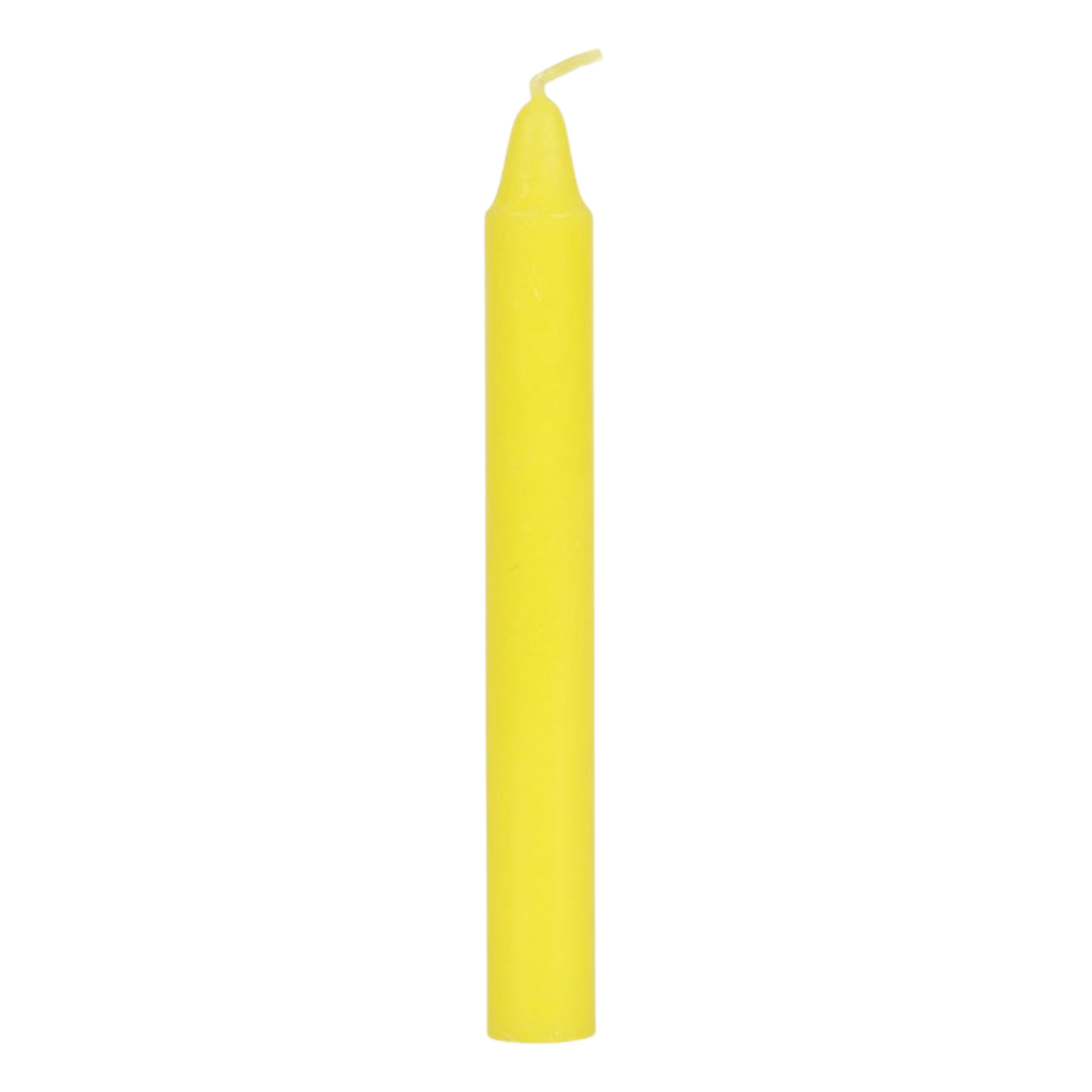 Yellow candle on a white background