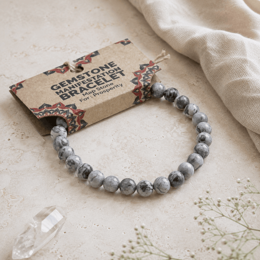 Bracelet de manifestation en pierre de carte – Prospérité