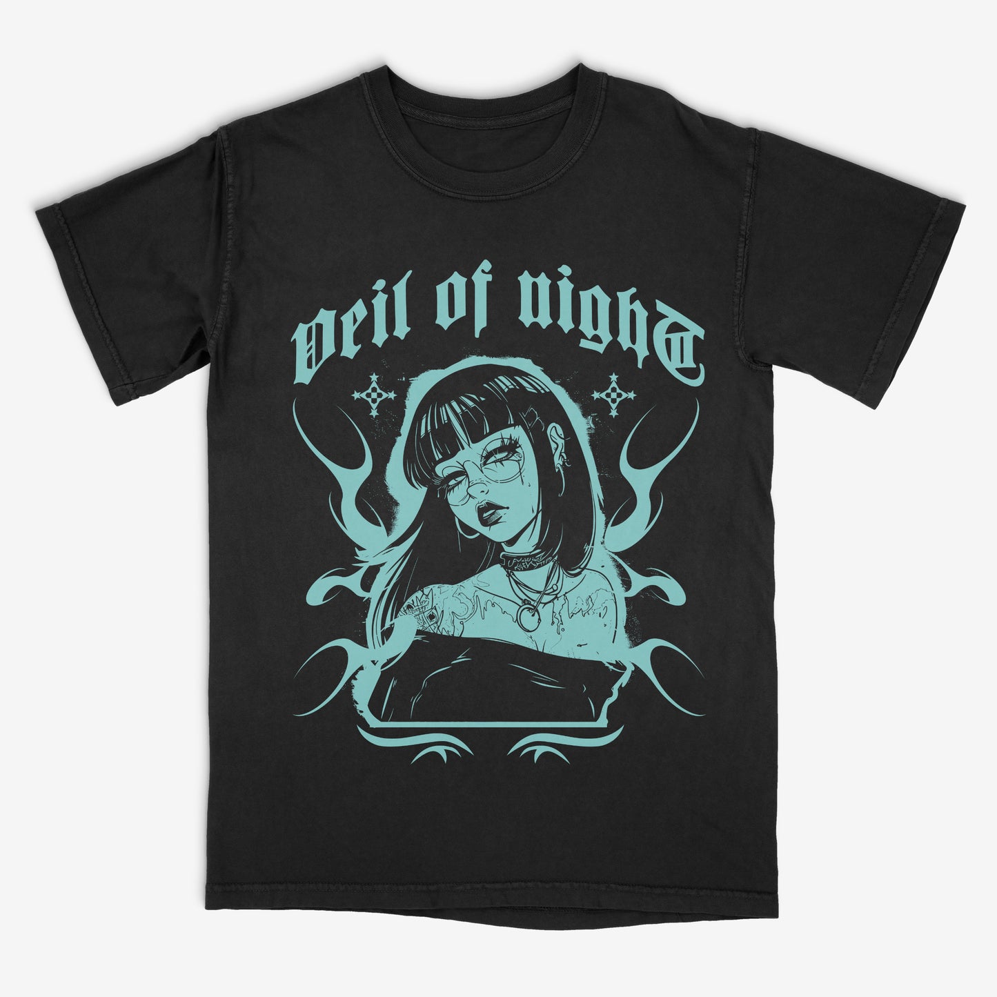 VEIL OF NIGHT ANIME T-SHIRT BLACK