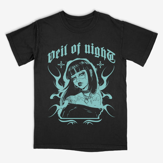 VEIL OF NIGHT ANIME T-SHIRT BLACK