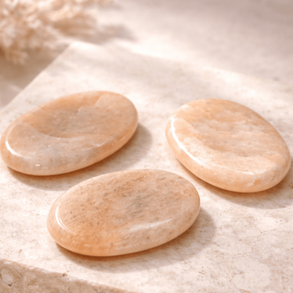 MOONSTONE WORRY STONE– Anxiety Relief & Calm Crystal  2.5 x 4.5cm