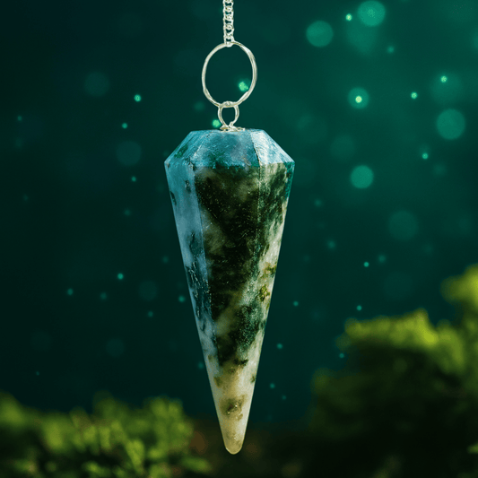 TREE AGATE MAGIC PENDULUM - HEALING, DIVINATION & DOWSING TOOL