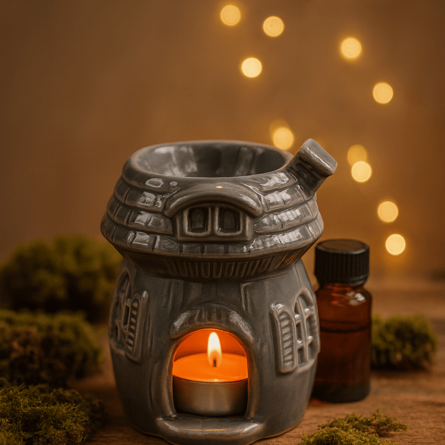 MUSHROOM HOUSE OIL BURNER - Grey