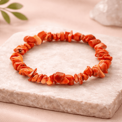 ORANGE JASPER CHIPSTONE BRACELET - Energy, Strength & Motivation