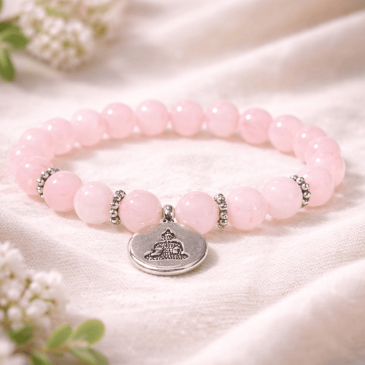 Rose Quartz Bracelet with Buddha charm