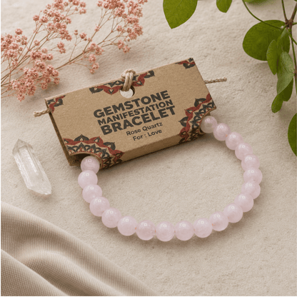 Bracelet de manifestation en quartz rose – Attire l'amour et la compassion