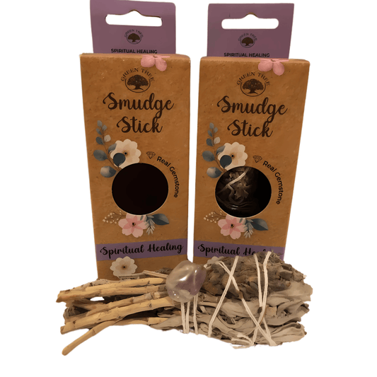 SPIRITUAL HEALING SAGE TORCH WITH AMETHYST – 10cm