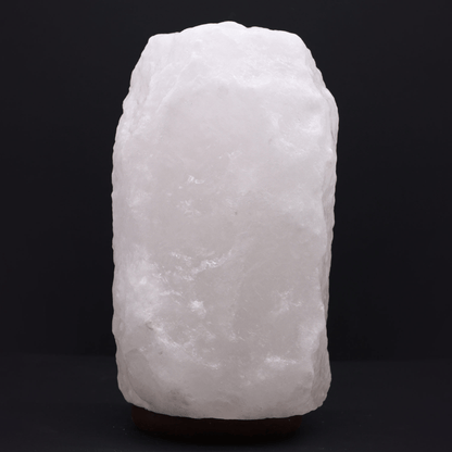 CRYSTAL ROCK HIMALAYAN SALT LAMP ON WOODEN BASE 8-10kg - UK Plug