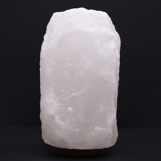 CRYSTAL ROCK HIMALAYAN SALT LAMP ON WOODEN BASE 8-10kg - UK Plug