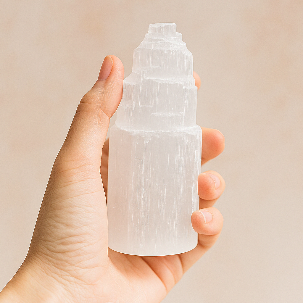 SELENITE TOWER 'ICEBERG' – High-Vibration Crystal 10cm